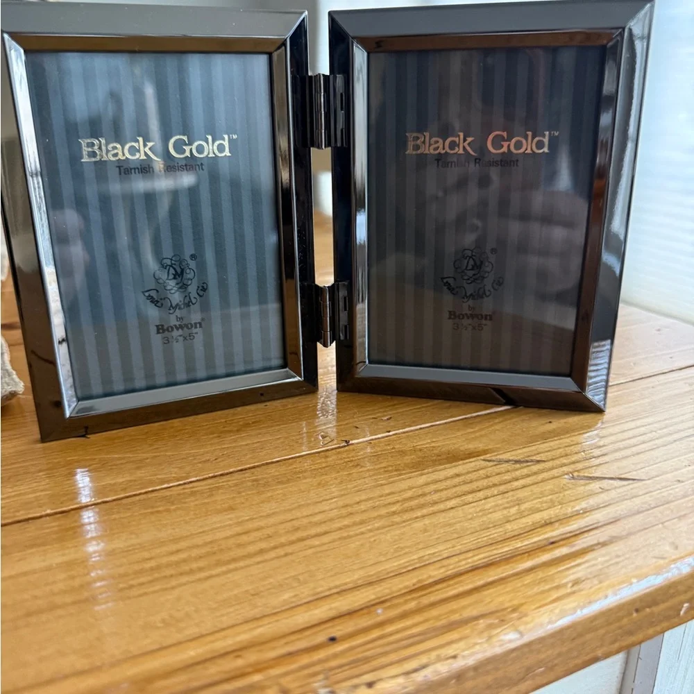 Loui Michel Cie by Bowon Black Gold Double Hinged Frame For 3.5X5